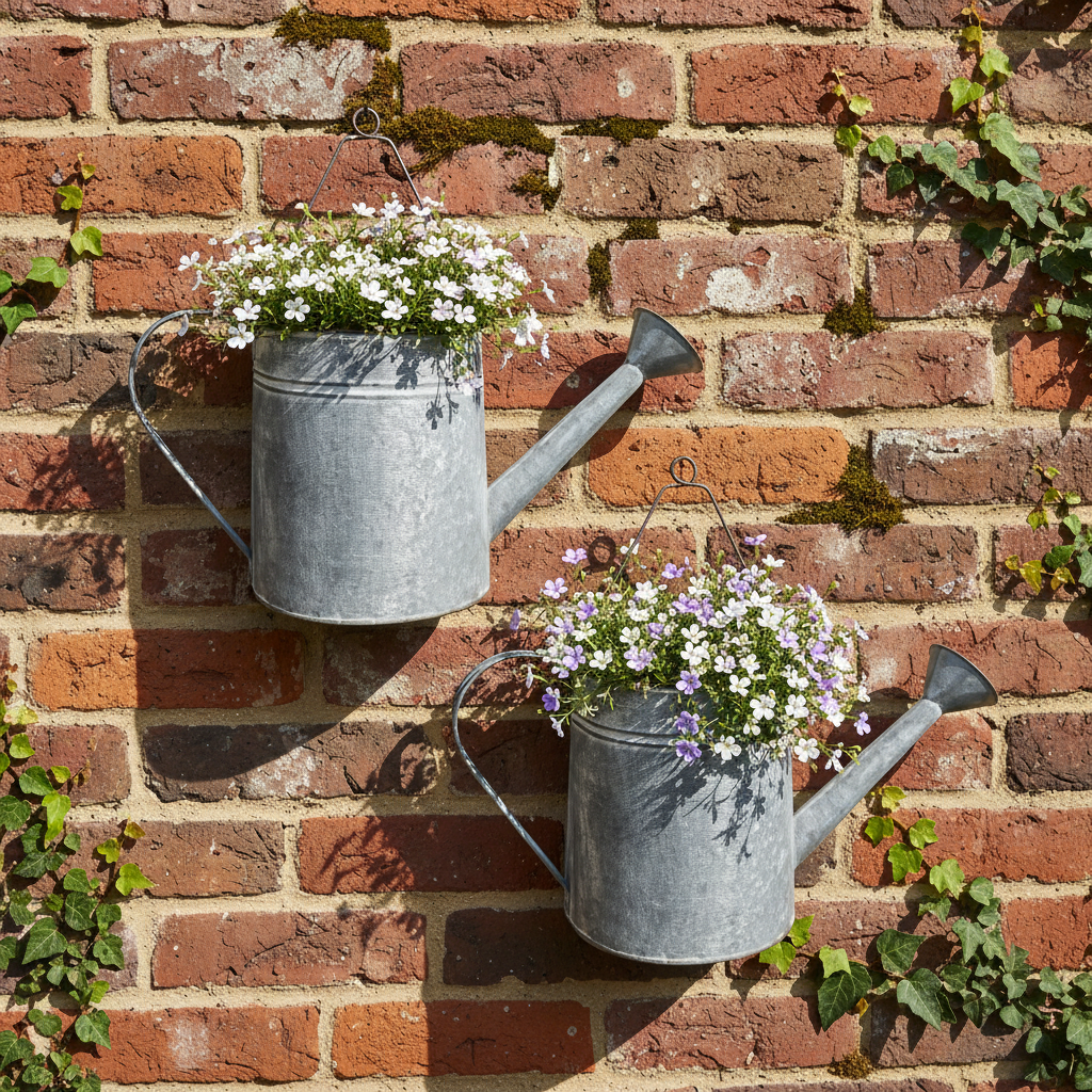 Metal Watering Can Wall Planter