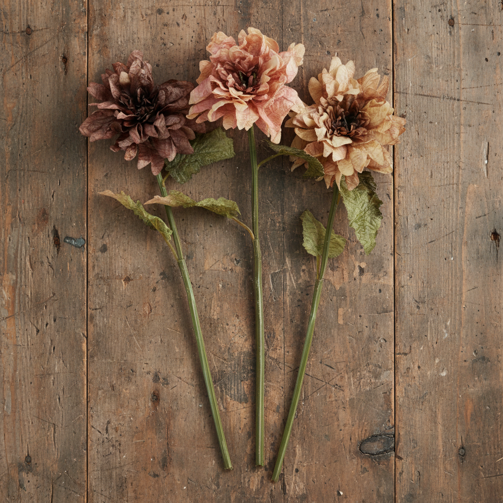 Dried Touch Ruffled Dahlia