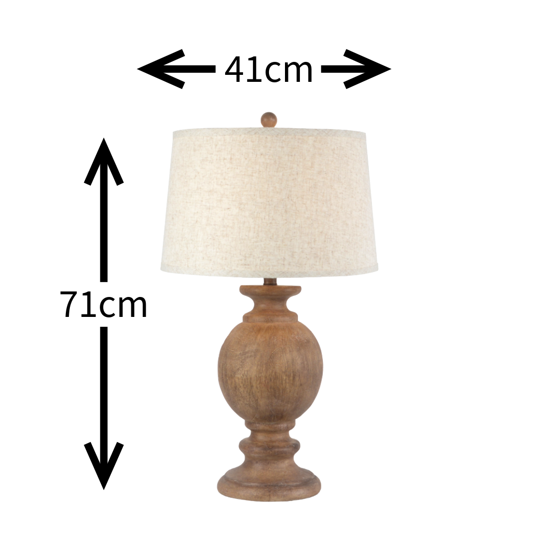 Clarion Table Lamp with Edged Linen Shade