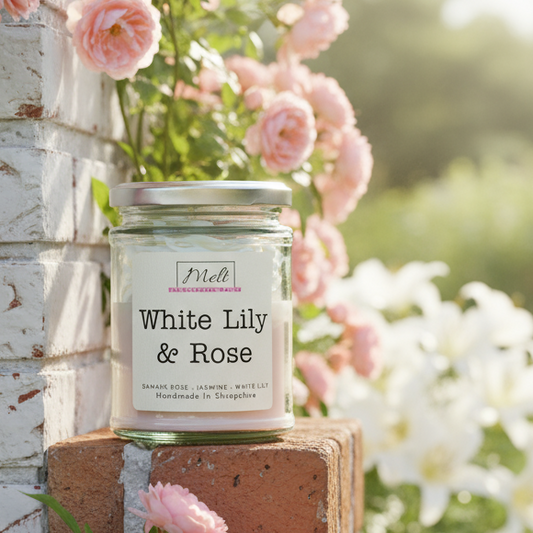 White Lily & Rose - Jam Jar Candle