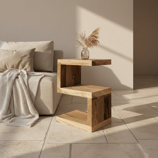 'S' Cubic Mango Side/Lamp Table